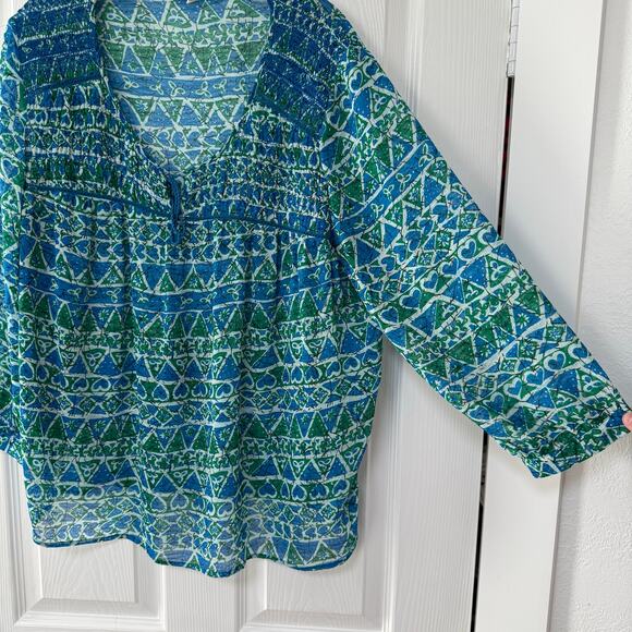 Two by Vince Camuto Women's Sheer Long Sleeve Top Size Large. - Picture 5 of 14